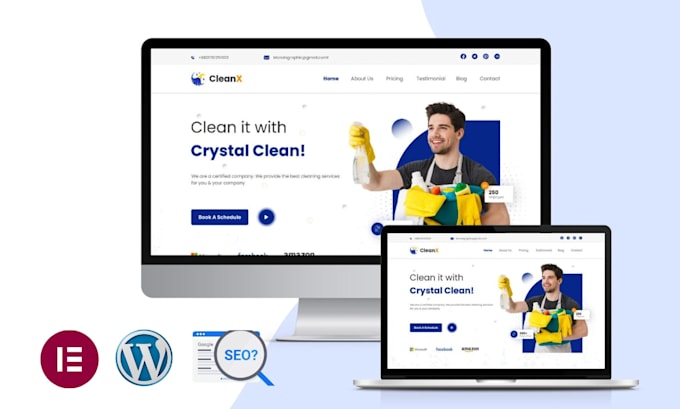design cleaning service website or maid service website in wordpress