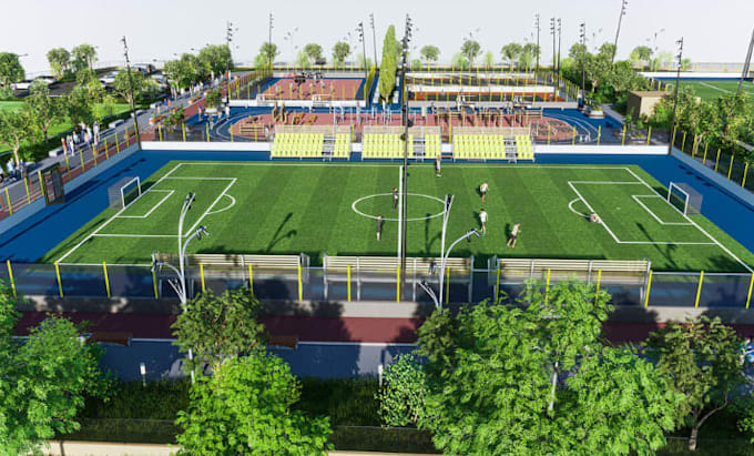 do 3d rendering of stadiums, sports complex, 3d stadium, indoor facility designs