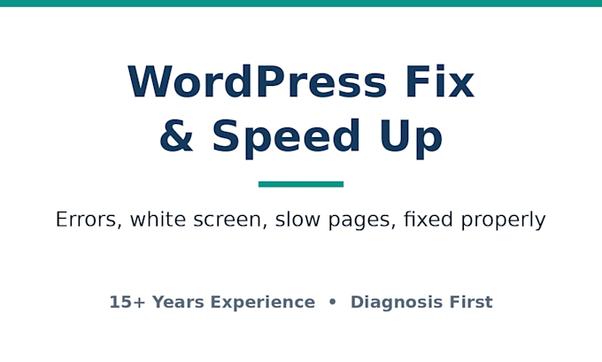 fix your wordpress errors and speed up your slow website
