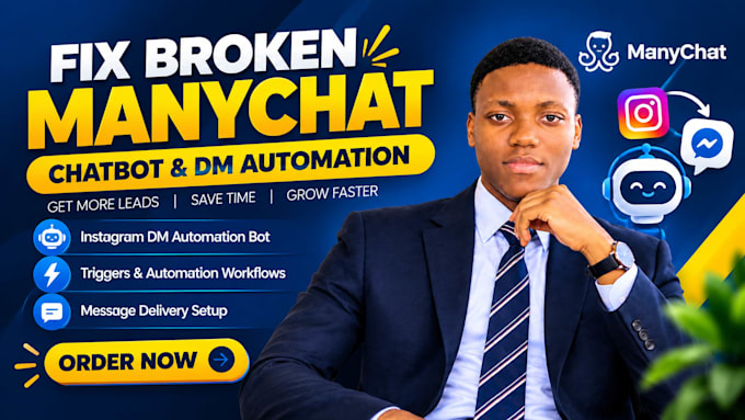 build manychat automation , ai chatbot for your social media