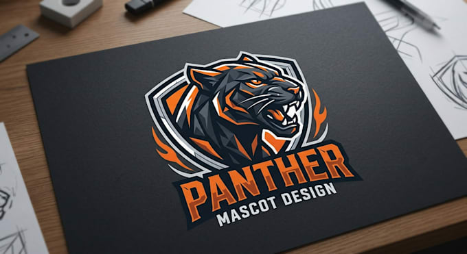do unique tiger panther mascot logo design