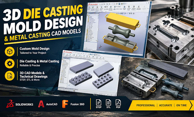 create 3d die casting mold design and metal casting