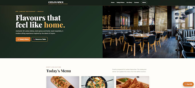 create modern cafe and restaurant website design