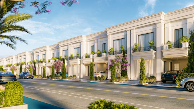 create photorealistic 3d exterior rendering for villa and house