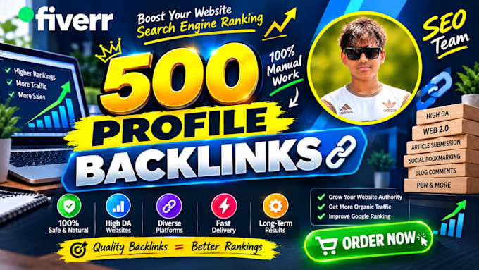 build 500 SEO profile backlinks to boost your website authority