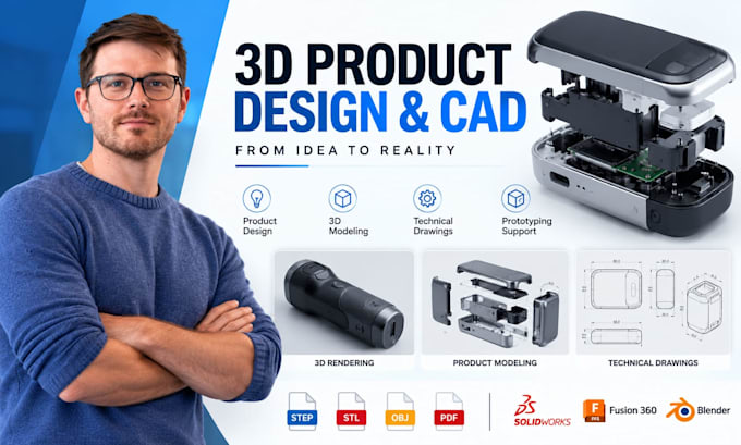 design 3d cad model for custom prodcuts and prototypes