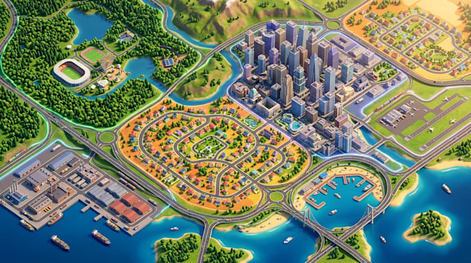 design vector city maps, urban maps, district maps and street maps