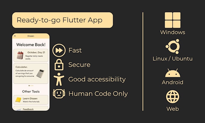 create a flutter, cross platform app for you
