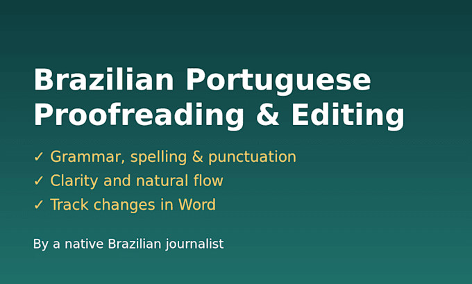 proofread and edit your brazilian portuguese text