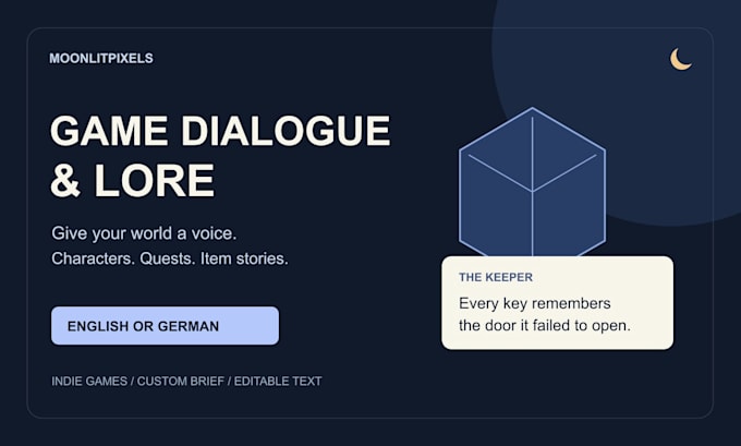 write character dialogue and lore for your indie game