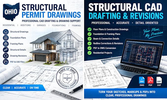 provide ohio structural engineering and permit drawings