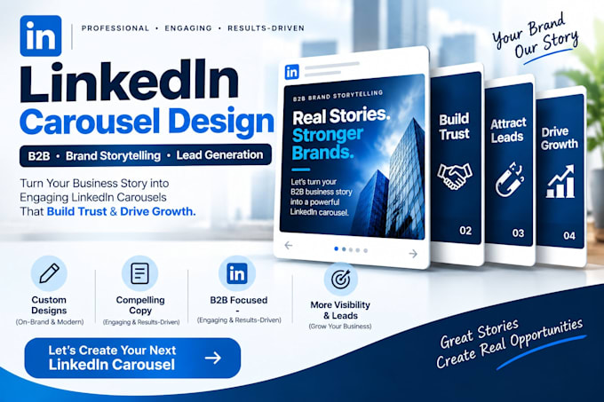linkedin carousel design b2b brand storytelling expert