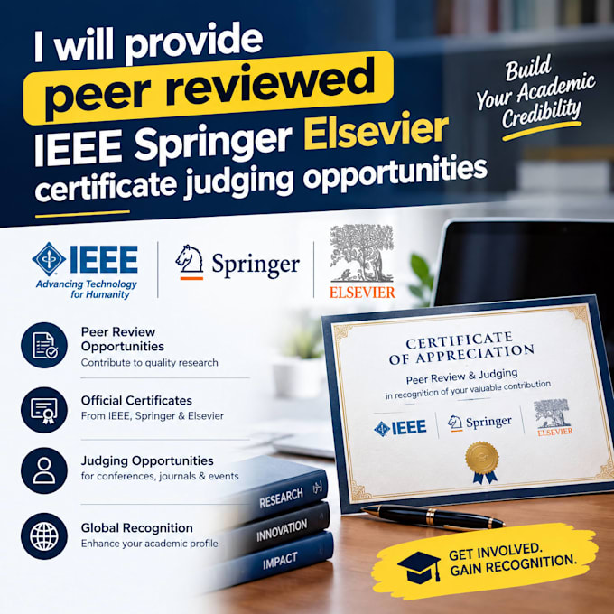 provide peer reviewed ieee springer elsevier certificate judging opportunities
