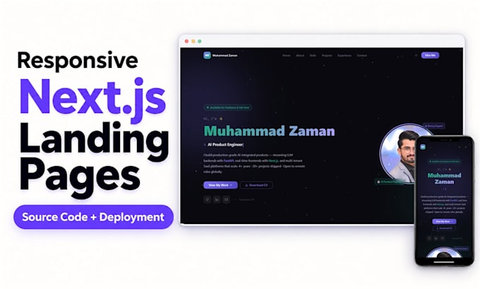 build a responsive nextjs landing page for your business