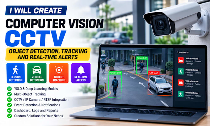 create computer vision cctv object detection tracking real time alerts