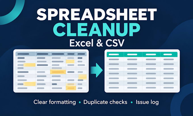 clean and format your excel or CSV spreadsheet