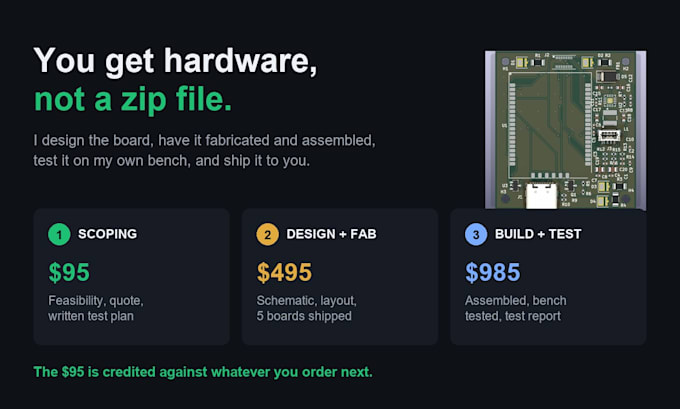 design build and bench test your pcb prototype and send you working boards