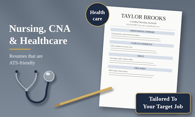 write an ats friendly nursing cna and healthcare resume