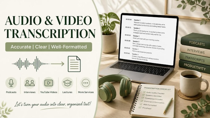transcribe audio and videos into well formatted text
