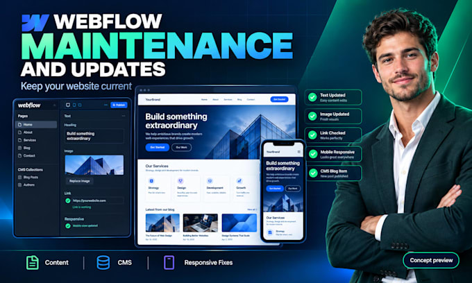 update and maintain your existing webflow website
