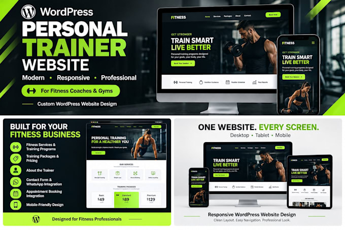 create a wordpress personal trainer website for fitness coaches