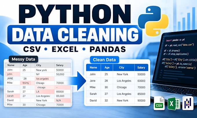 clean and transform your CSV or excel data with python pandas