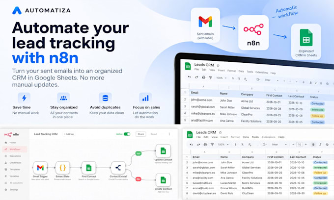 automate your lead tracking with n8n, gmail and google sheets