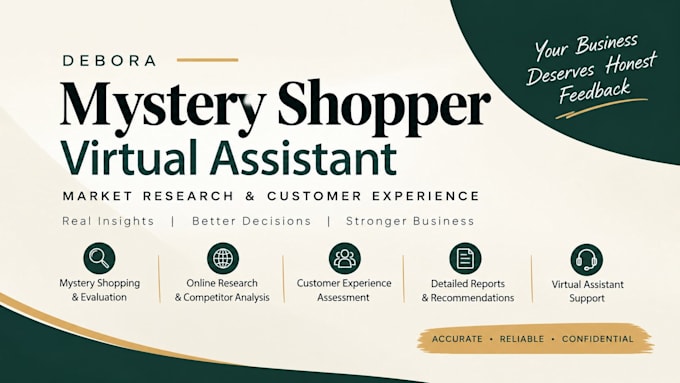 be your mystery shopper virtual assistant for market research