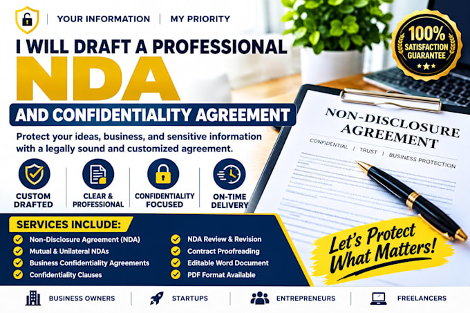draft a professional nda and confidentiality agreement