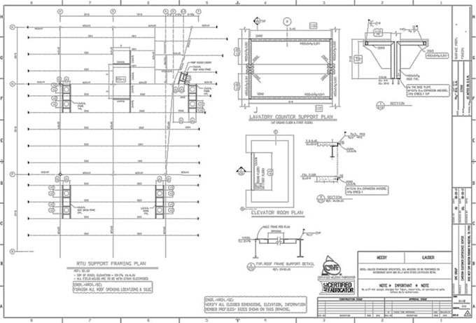 draft rooftop hvac equipment support and framing plans