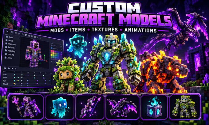 Simple Mine Design Minecraft Create minecraft blockbench mobs, weapons and custom 3d models by Nova ...