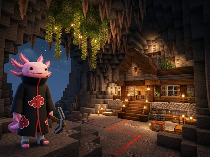build your epic minecraft mountain and cave house