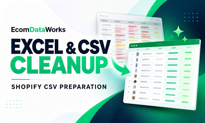 clean and format excel CSV data for shopify product uploads