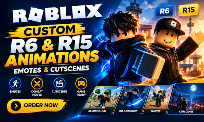create custom roblox r6 and r15 animations, emotes and cutscenes