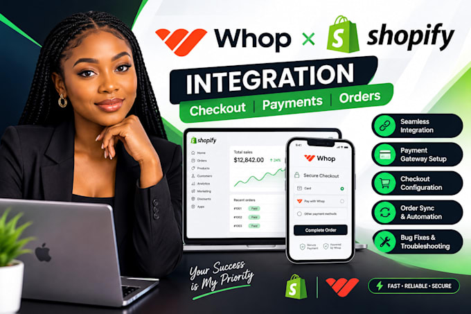build integrate whop shopify integration, payment gateway, checkout bug fixes