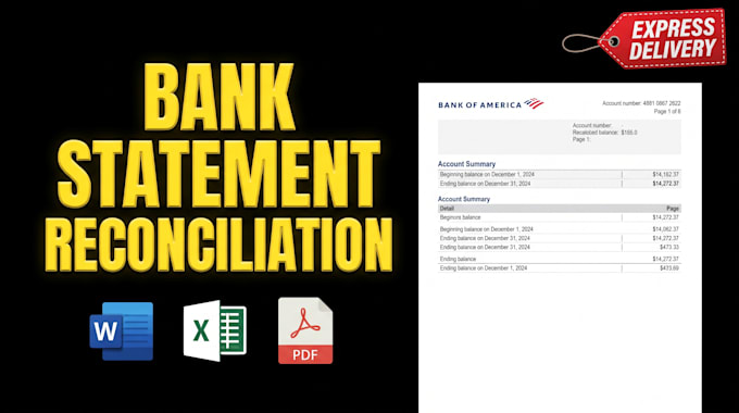 reconcile bank statement PDF to editable format