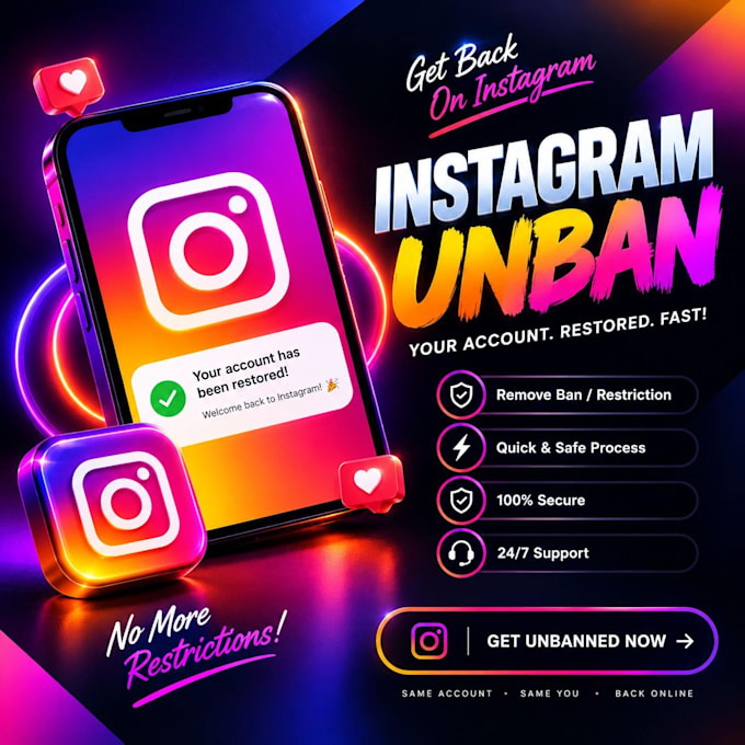 restore instagram page, ig profile unbanning issues