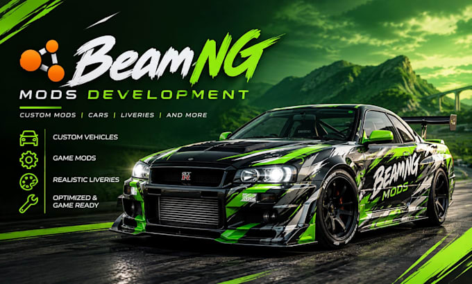 develop beamng drive, assetto corsa and custom mods with map