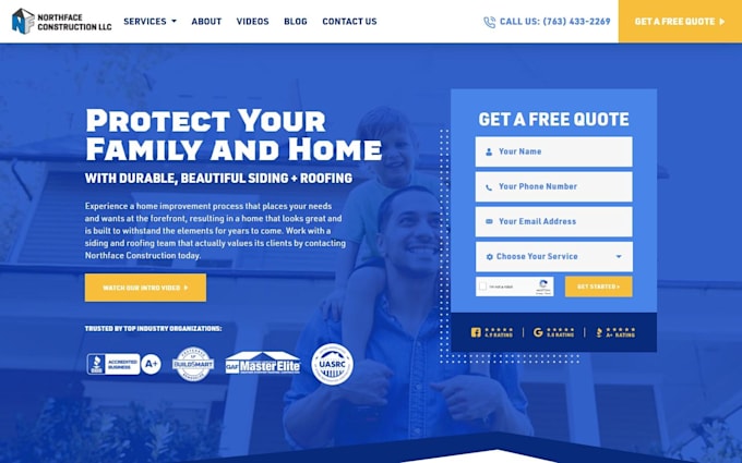 build a contractor website with quote form