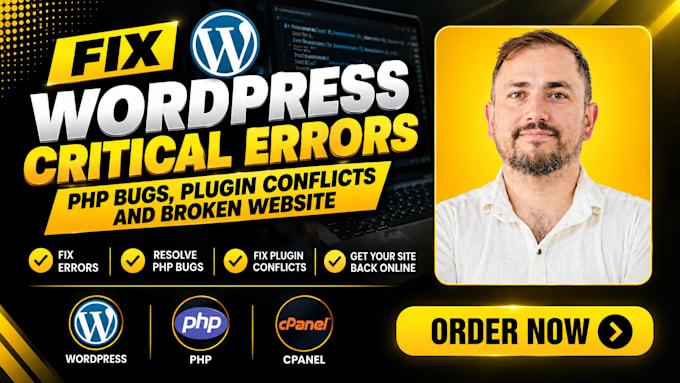 fix wordpress critical errors, PHP bugs, plugin conflicts and broken website