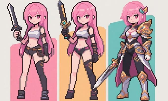 do pixel art animation pixel character monster sprite nsfw pixel art or game art