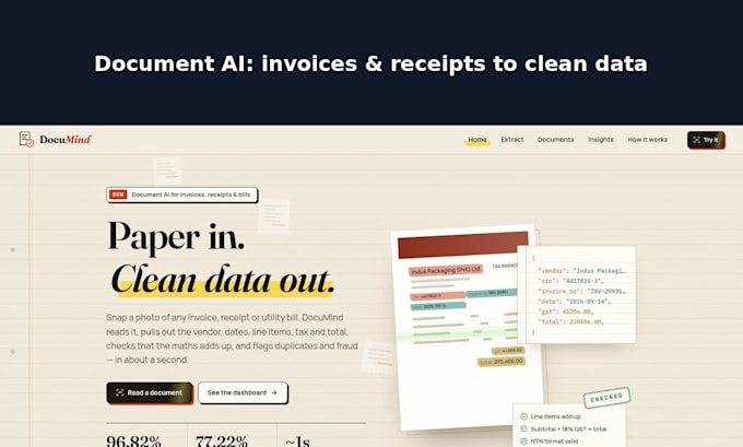 extract data from invoices, receipts and pdfs using ai and ocr