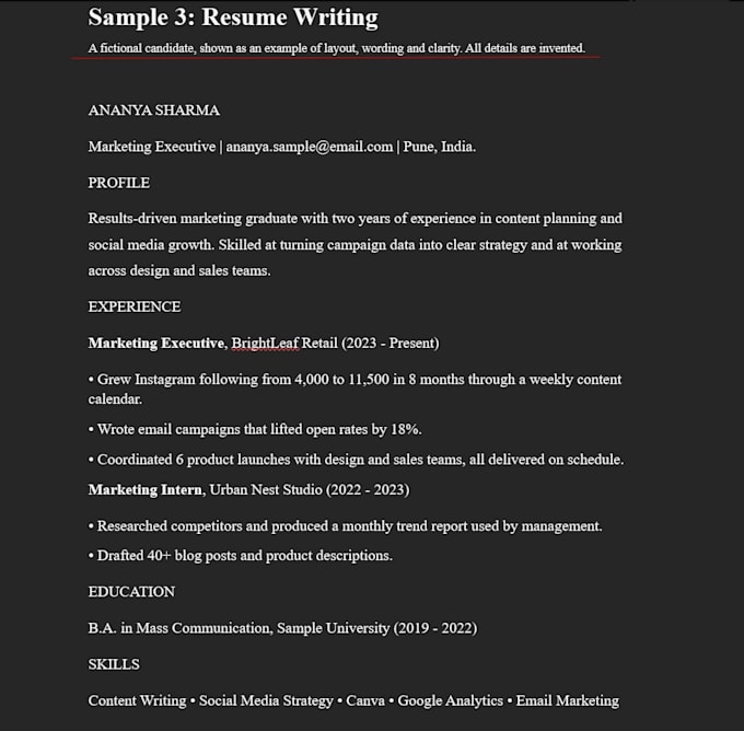write a professional resume and cover letter