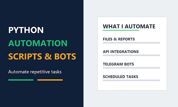 create a python automation script or bot to automate your tasks