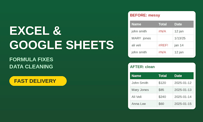 fix excel and google sheets formulas
