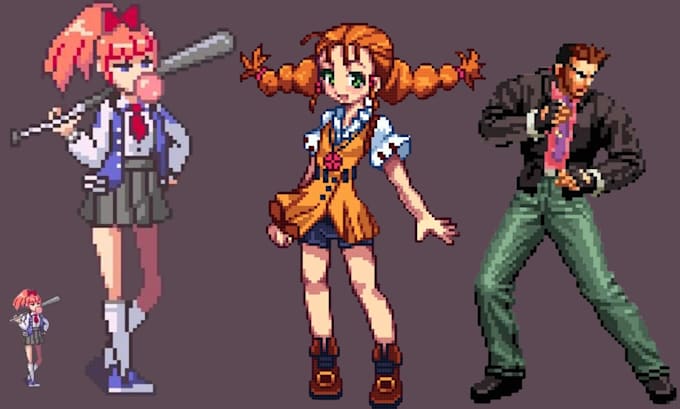 2d-pixel-art-charaktere, game-sprites und animierte sprite-sheets erstellen