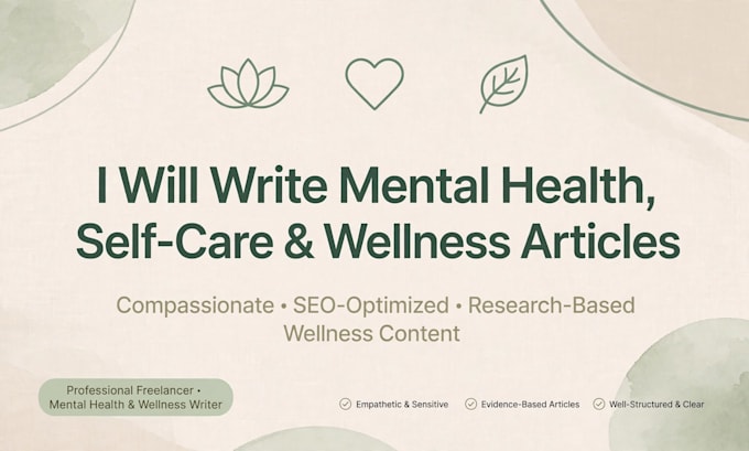 write mental health and self care articles