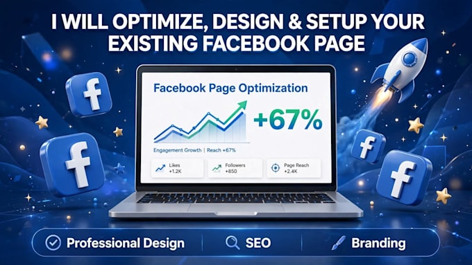 optimize, design and setup your existing facebook page