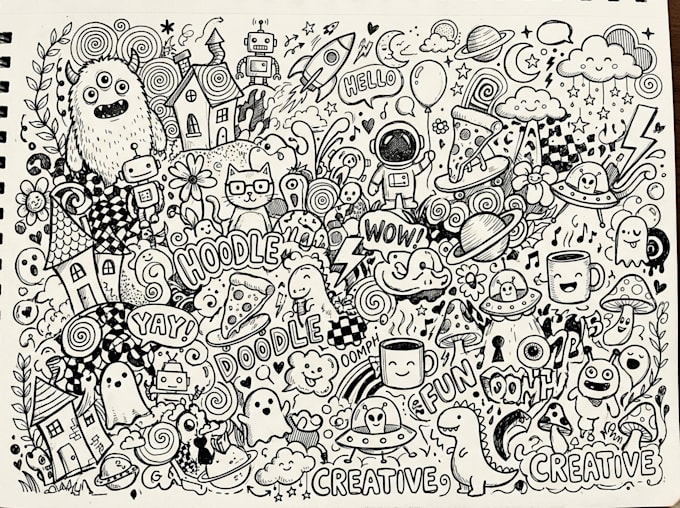 create a hand drawn doodle illustration