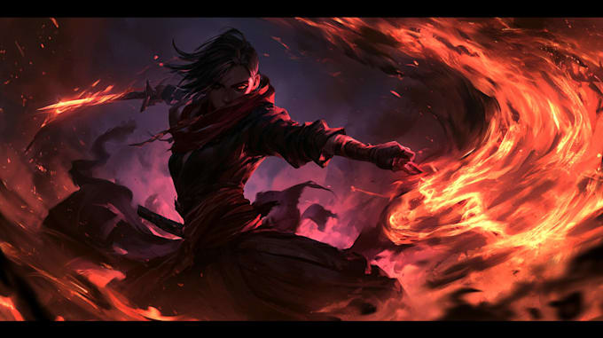 design an epic fantasy warrior hero with custom armor